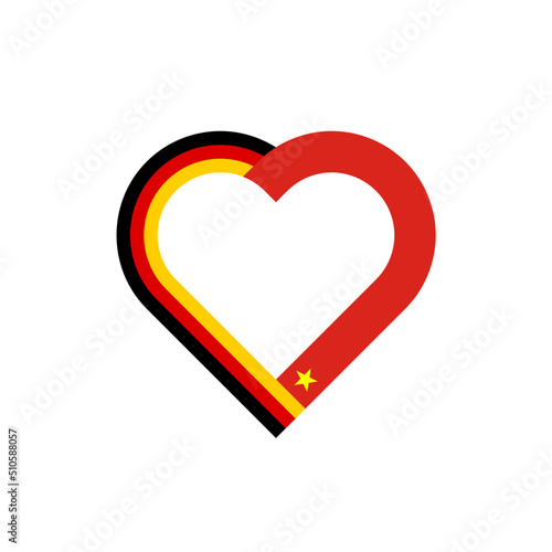 unity concept. heart ribbon icon of germany and vietnam flags. vector illustration isolated on white background