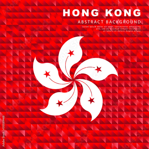 Flag of Hong Kong. Abstract background of small triangles in the form of a colorful red canvas of the Hong Kong flag. photo