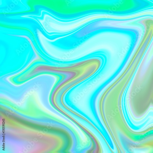 Holographic iridescent reflective textured background. Gradient blend. Blue  turquoise and green colors.