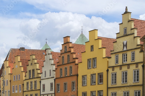 Osnabrück - Treppengiebelhäuser am Marktplatz, Niedersachsen, Deutschland, Europa