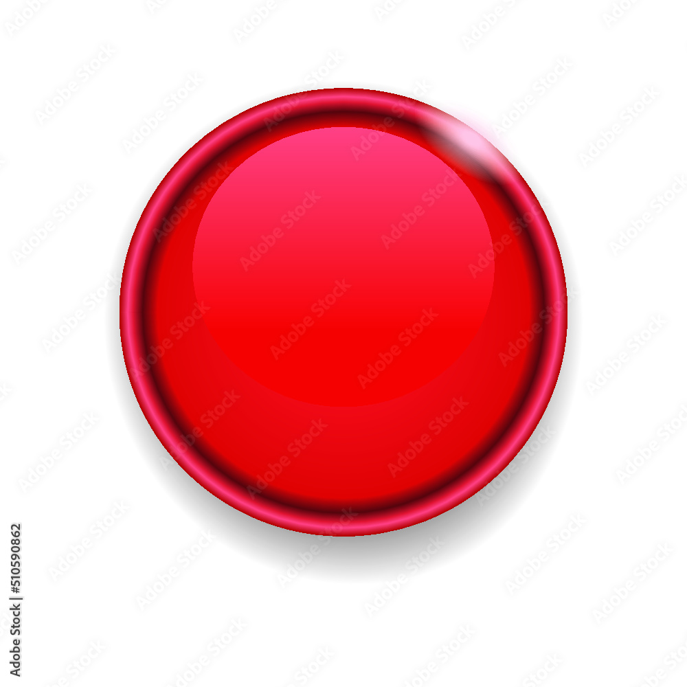 Red button isolated on a white background Red button isolated on a white background