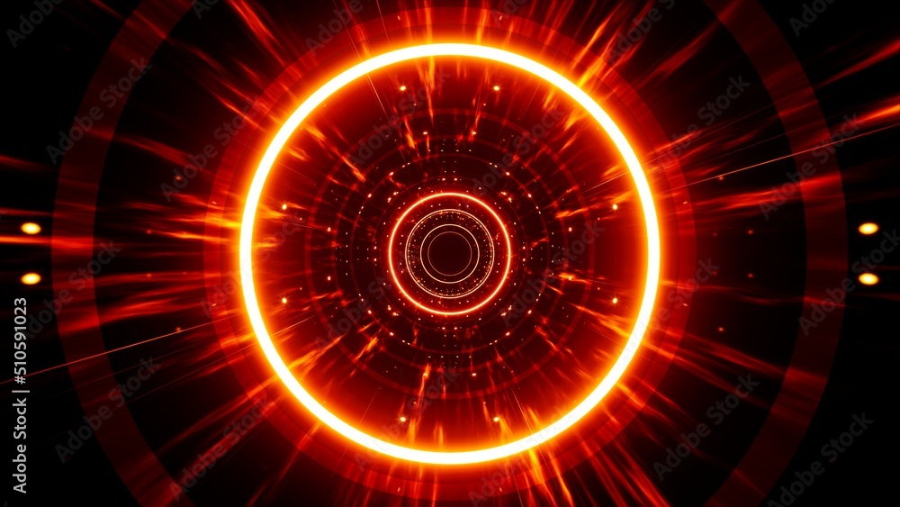 Red Light Circle with Energy Burst Red Light Circle with Energy Burst