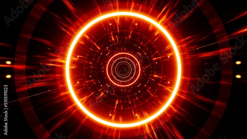 Red Light Circle with Energy Burst