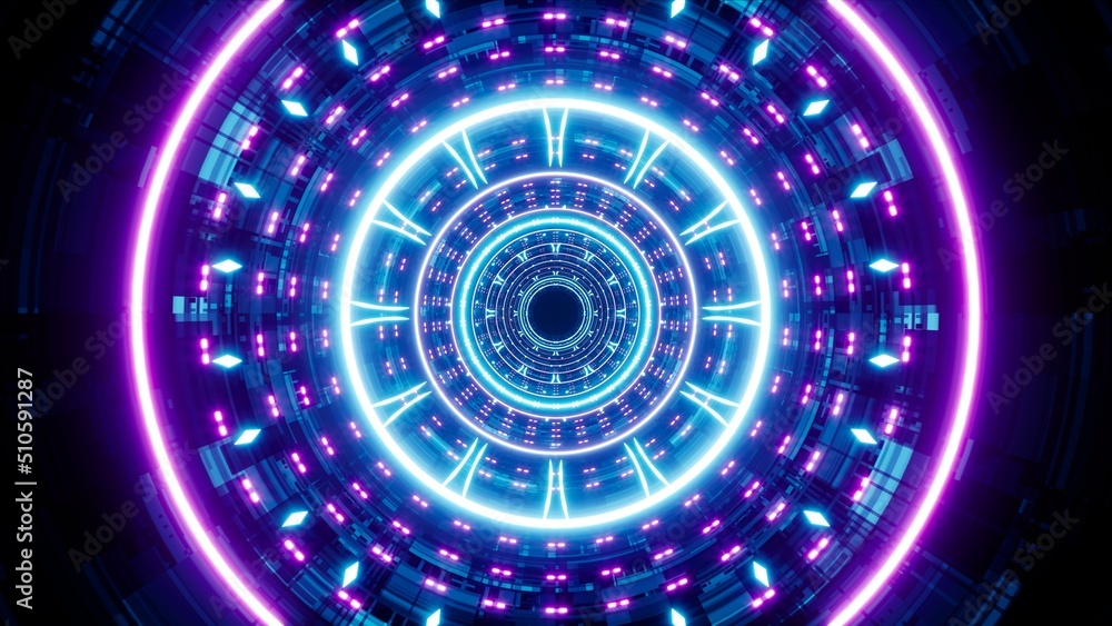 Shining Neon Light Tunnel Art Shining Neon Light Tunnel Art
