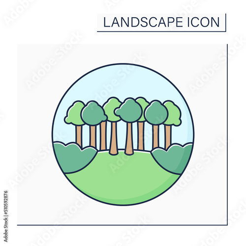 Tide color icon. Rise and fall of sea level. Changes due to gravitational pull of moon and sun. Landscape concept.Isolated vector illustration. Editable stroke
