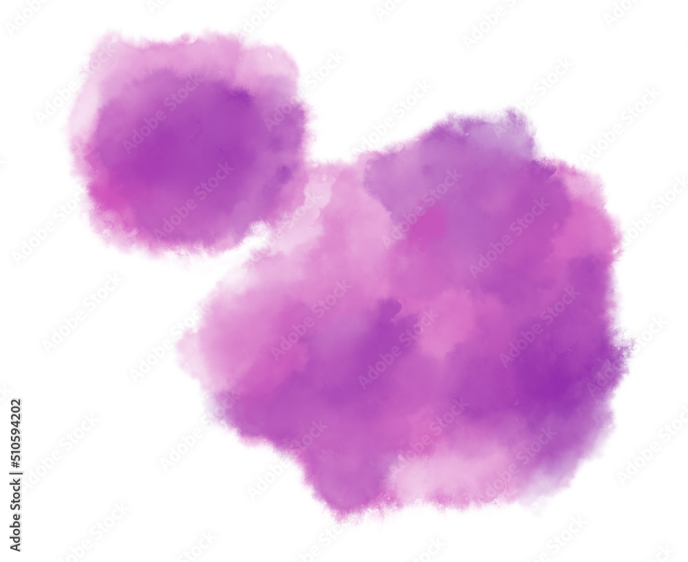 Colorful pink watercolor blobs drops brush hand painting illustration