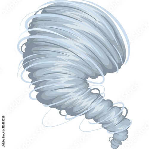 Tornano, Hurricane icon. Cartoon destructive tornado, whirlwind or climate threat vector illustration.