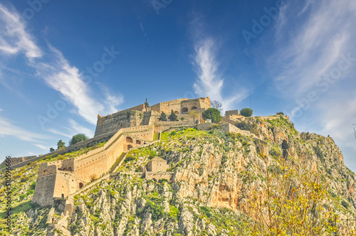 Palamidi fortress on the hill, Nafplio photo