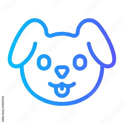 dog head gradient icon