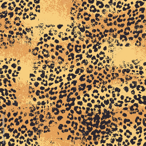 Leopard panther skin camouflage abstract vector seamless pattern