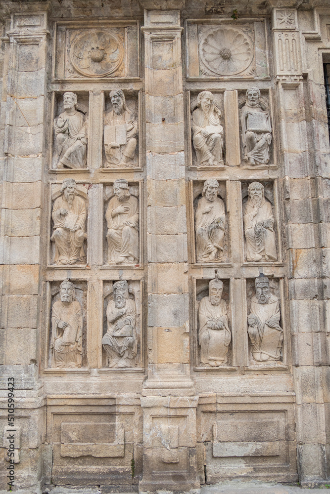Saint Door detail of the Santiago de Compostela  Cathedral in Quintana square, Santiago de Compostela, Spain