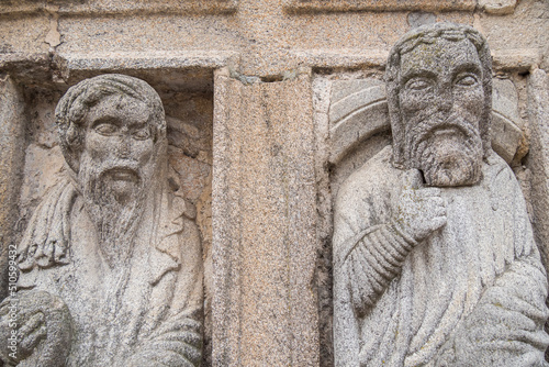 Saint Door detail of the Santiago de Compostela Cathedral in Quintana square, Santiago de Compostela, Spain