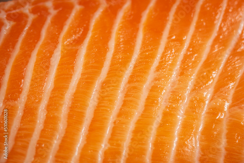 Raw salmon trout fish fillet texture closeup