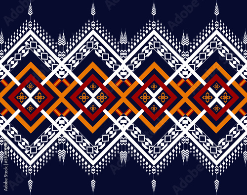 geometric ethnic vintage texture vector art design. textile fashion pattern line  ikat seamless pattern and batik fabric texture asian background wallpaper geometry indian. Ethnic abstract ikat art . photo