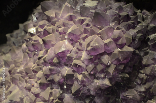 Cluster of Amethyst Crystals Growing Together photo