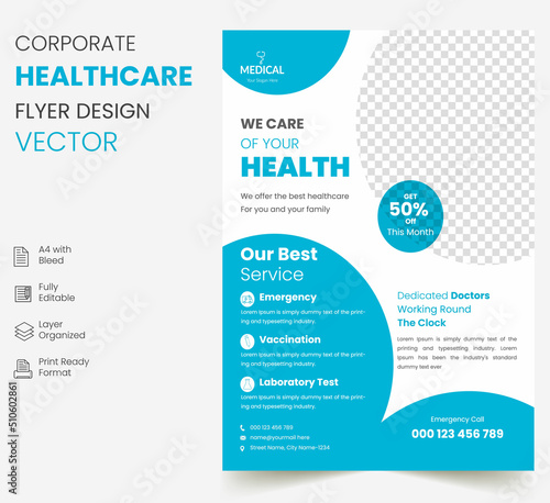 Corporate Healthcare  Flyer design Vector
