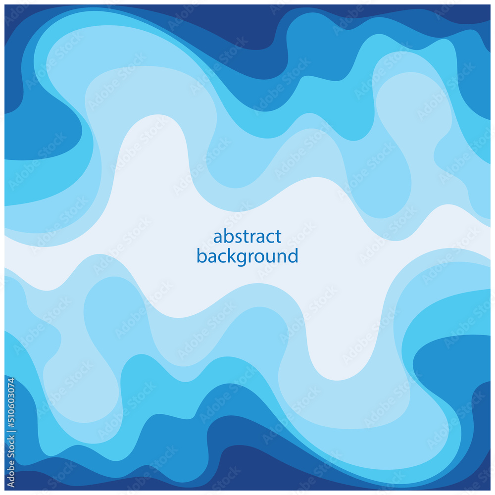 Blue wave vector abstract background flat design stock illustration