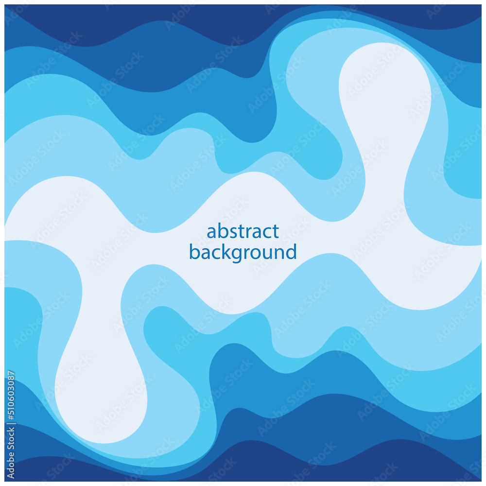 Blue wave vector abstract background flat design stock illustration