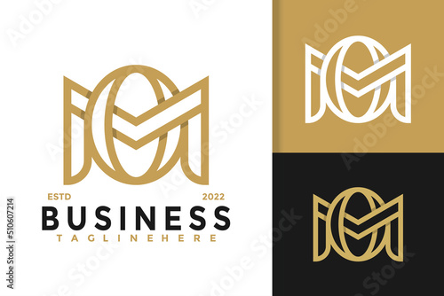 Letter Mo or Om Elegant Modern Logo Design  Vector Template photo