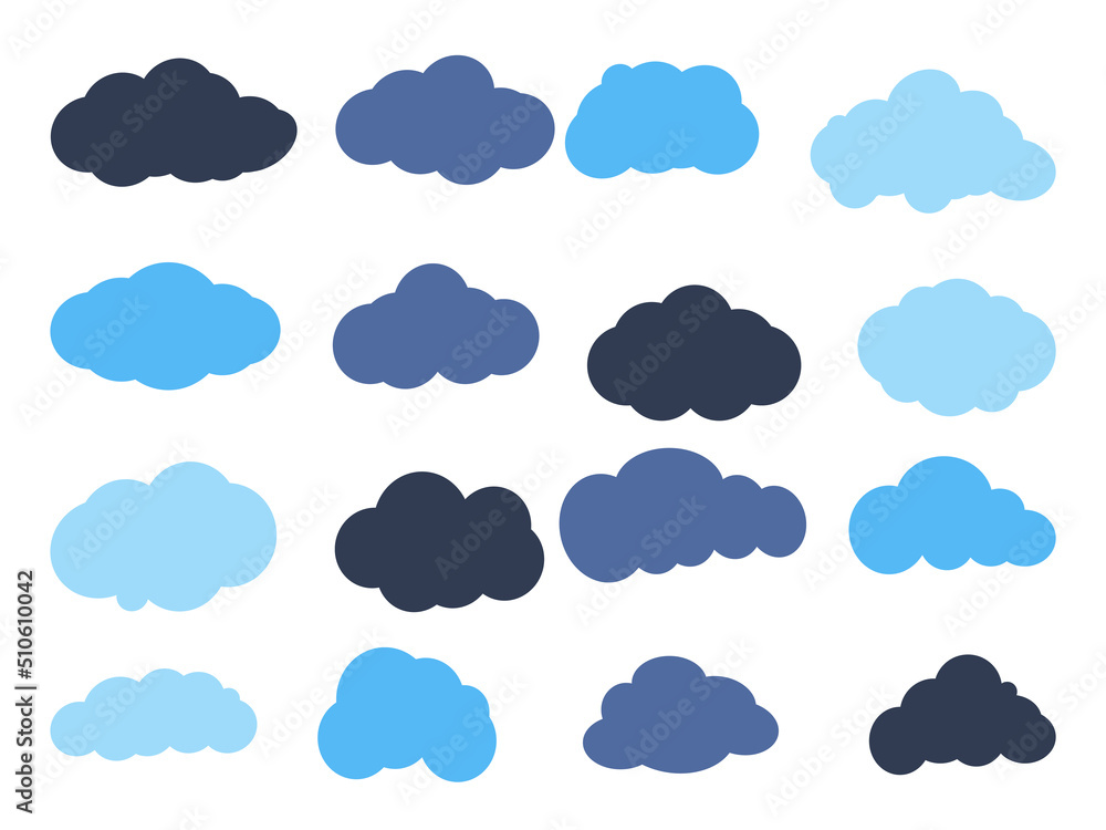 Cloud. Abstract white cloudy set isolated on blue background. Vector illustration Cloud. Abstract white cloudy set isolated on blue background. Vector illustration
