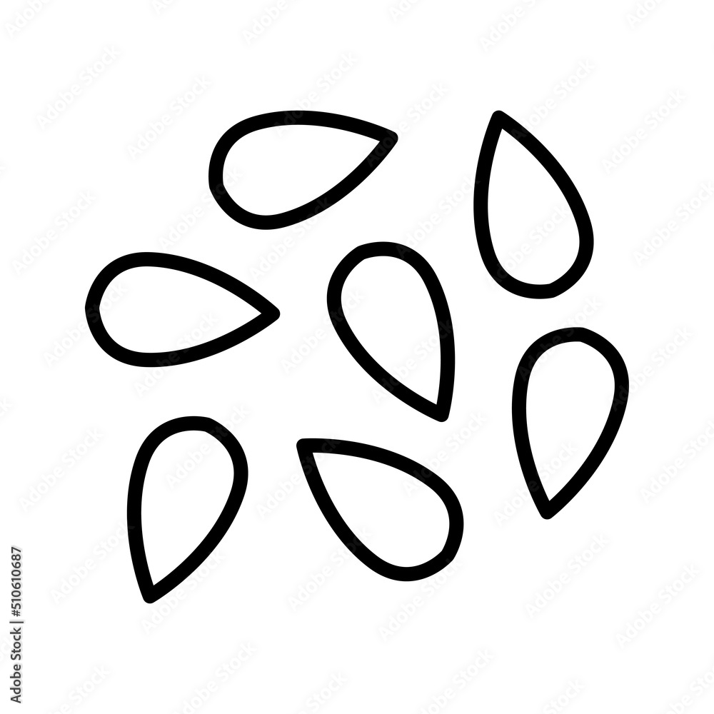 Sesame seeds line icon. Black sesame. Vector illustration Sesame seeds line icon. Black sesame. Vector illustration