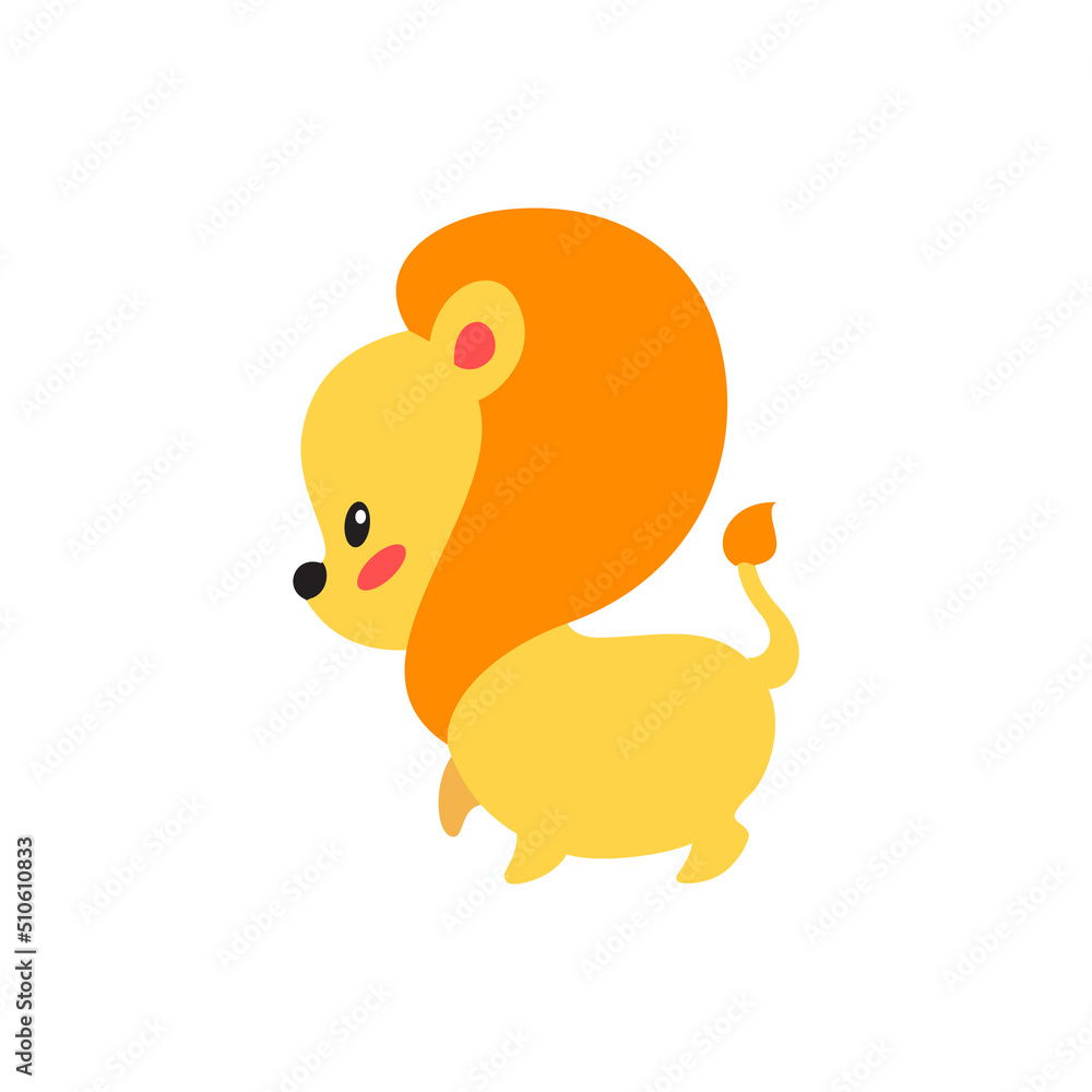 Little lion icon. Cartoon illustration of a cute lion isolated on a white background. Vector 10 EPS. Little lion icon. Cartoon illustration of a cute lion isolated on a white background. Vector 10 EPS.