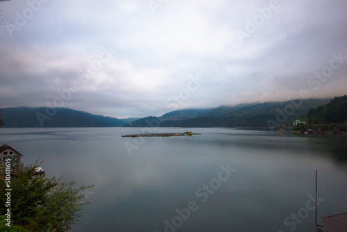 artificial island in the middle of the lake