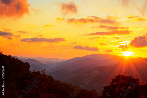 sunset over the mountains