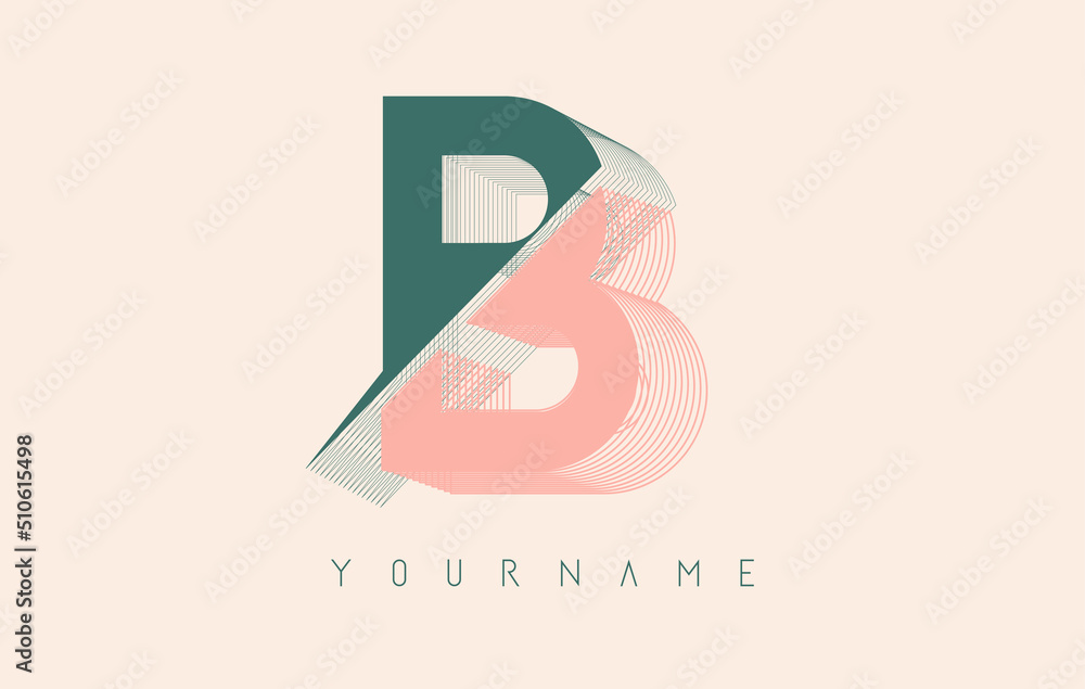 Wireframe B Letter Logo Design in two colors. Creative vector illustration with wired, mirrored outline frame. Wireframe B Letter Logo Design in two colors. Creative vector illustration with wired, mirrored outline frame.