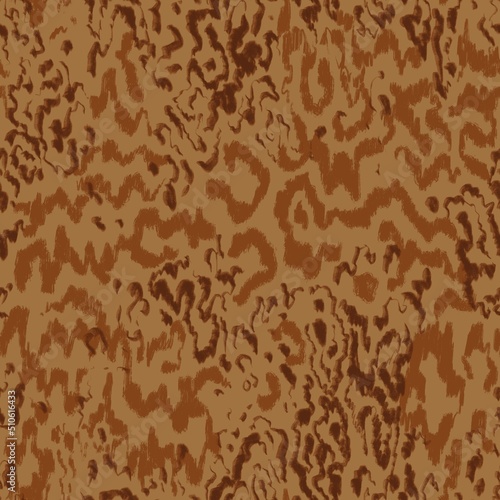Brown seamless animal mix striped pattern. Camouflage background