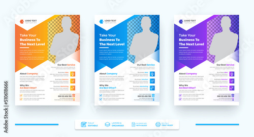 Corporate Business Agency Abstract Flyer Template, Creative Modern brochure Magazine A4 Page Print Ready Flyer Set Template Design, Abstract Shape and Modern Color Flyer Design.