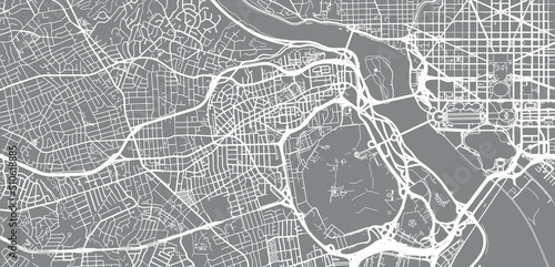Urban vector city map of Arlington, Texas , United States of America