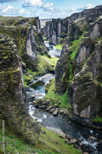 Fototapet Fjadrargljufur canyon in South of Iceland