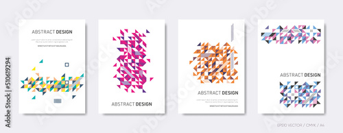 Abstract mosaic design vector brochure cover set