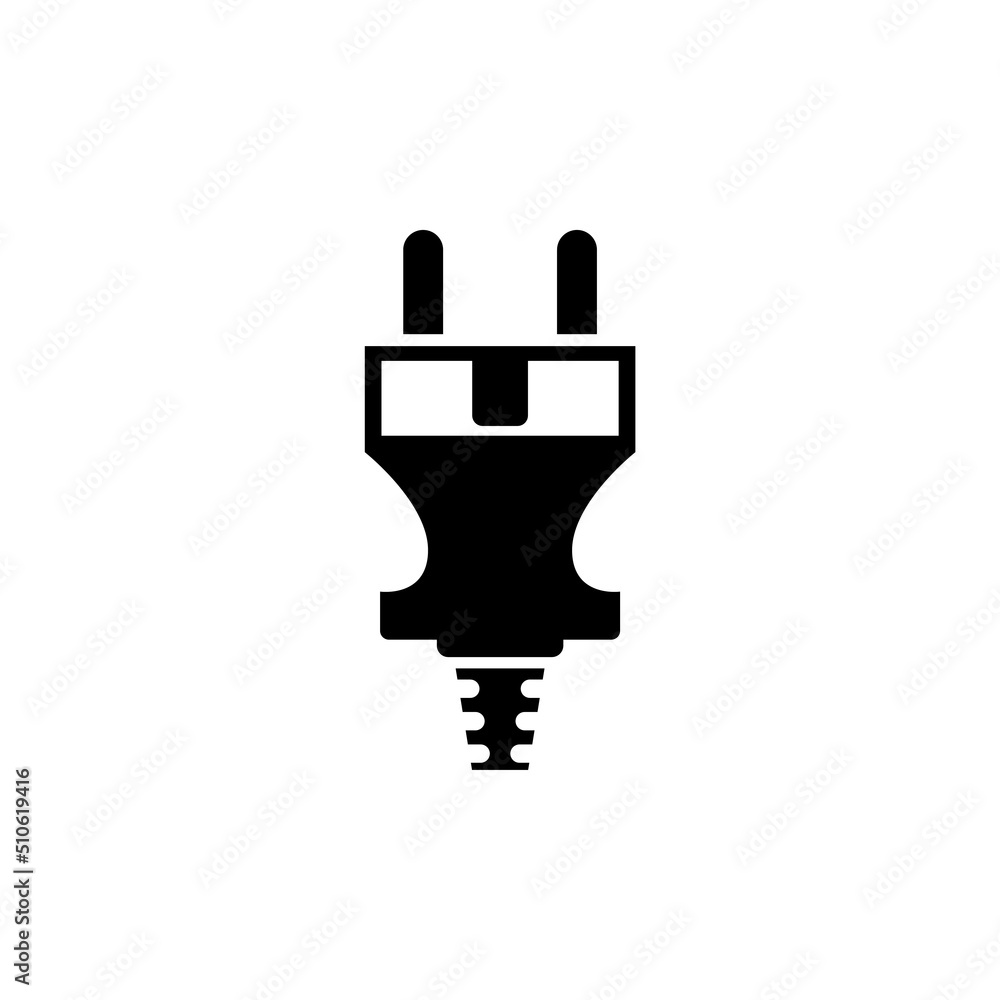 Electric Plug, Electrical Cable Adapter. Flat Vector Icon illustration. Simple black symbol on white background. Electric Plug, Electrical Adapter sign design template for web and mobile UI element. Electric Plug, Electrical Cable Adapter. Flat Vector Icon illustration. Simple black symbol on white background. Electric Plug, Electrical Adapter sign design template for web and mobile UI element.