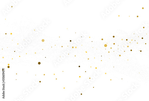 Light silver gold glitter confetti. Light background.