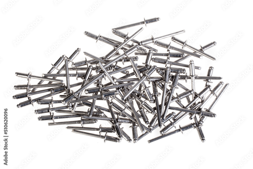 Rivets for the riveter, isolated on white