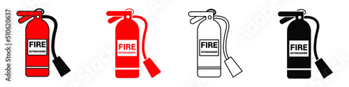 Fire extinguisher icon vector set. Firefighter illustration sign collection. help symbol. photo
