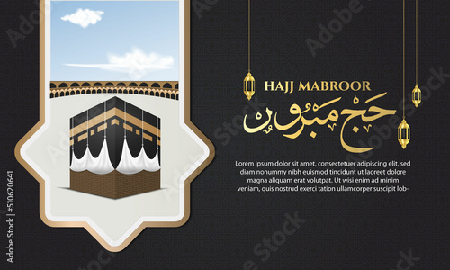 islamic greeting hajj for eid adha mubarak and pilgrimage