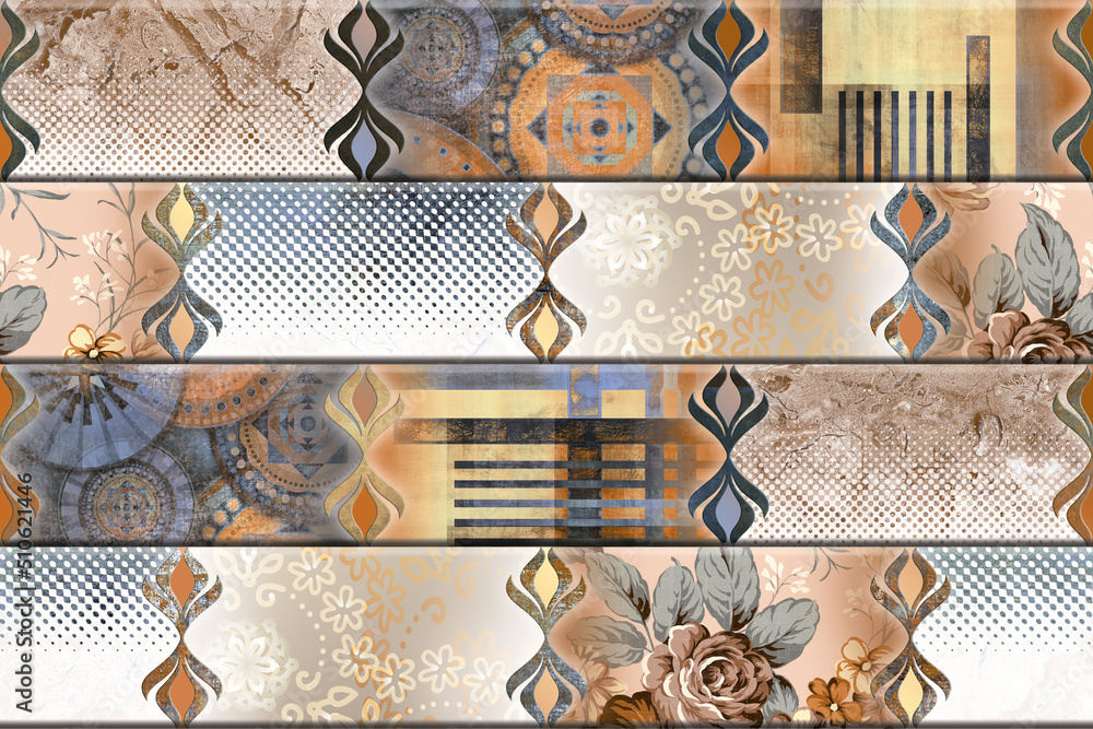 Multicolor Digital Wall Tile Decor For interior Home or Ceramic wall