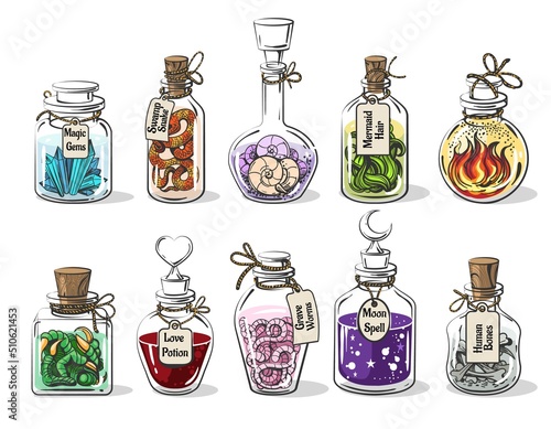 Cartoon magical potions