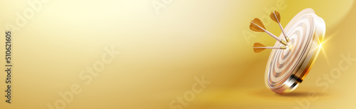 Target focus symbol sign on banner copy space