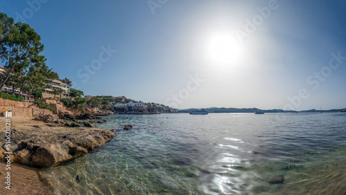 Cala Fornells and Platja Palmira beach in Peguera, Mediterranean Sea, Balearic Islands, Spain