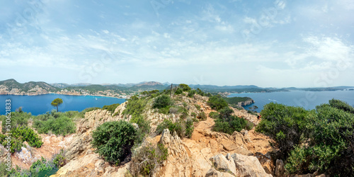 Panorama from the View point Mirador de Cap Andritxol in Camp de Mar, Mallorca, Balearic island, Spain © nomadkate