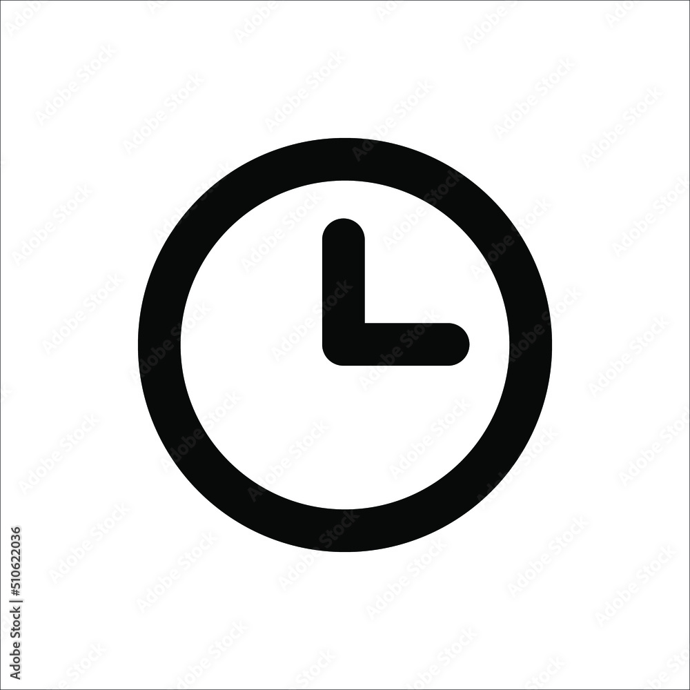 Clock icon on white background. vector illustration Clock icon on white background. vector illustration
