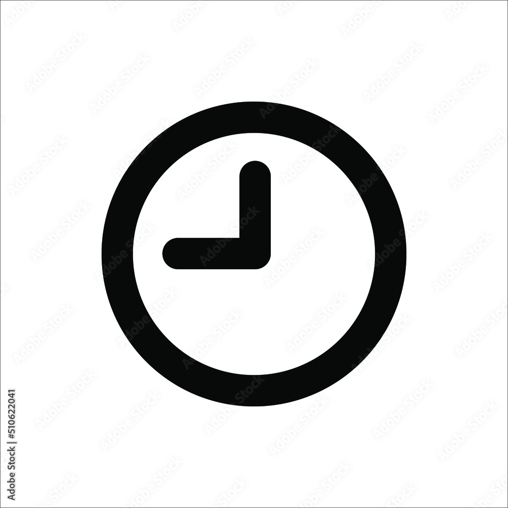 Clock icon on white background. vector illustration Clock icon on white background. vector illustration