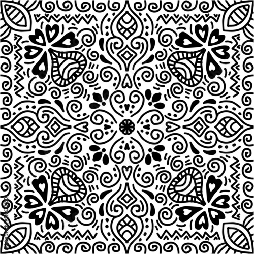  Abstract ethnic  ornament art mandala pattern