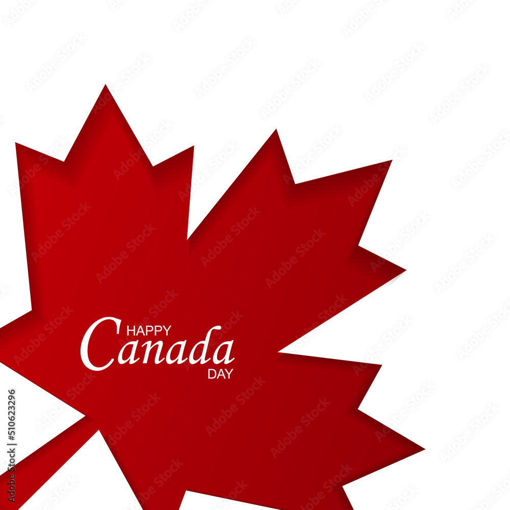 Congratulations on Canada Day. Holiday banner with Canadian symbols, maple leaves Congratulations on Canada Day. Holiday banner with Canadian symbols, maple leaves