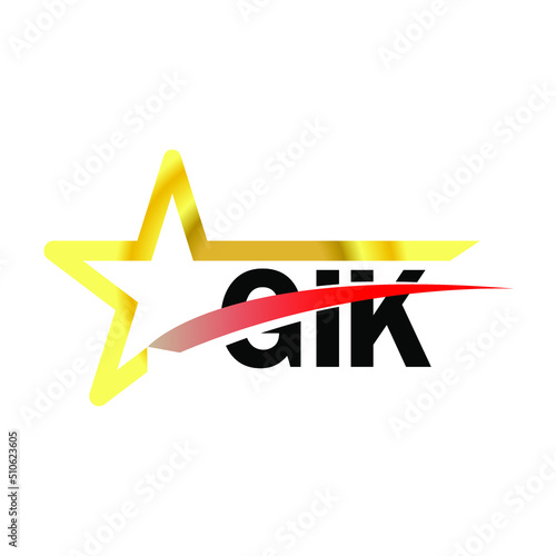 GIK letter logo design. GIK creative  letter logo. simple and modern letter logo. GIK alphabet letter logo for business. Creative corporate identity and lettering. vector modern logo  photo