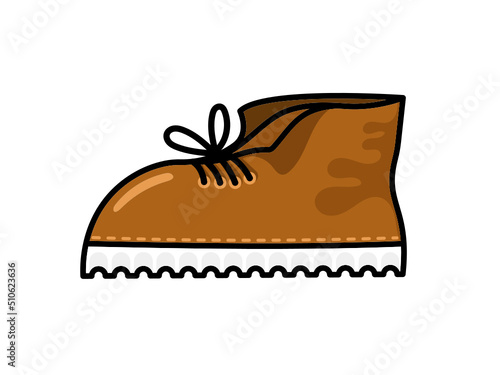 Boot with white sole. Flat vector illustration. photo